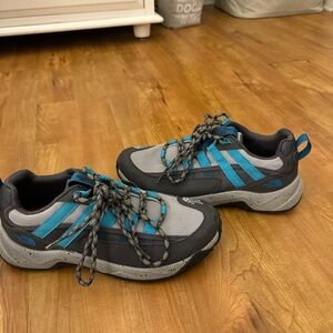 The North Face Gray and Blue Sneakers